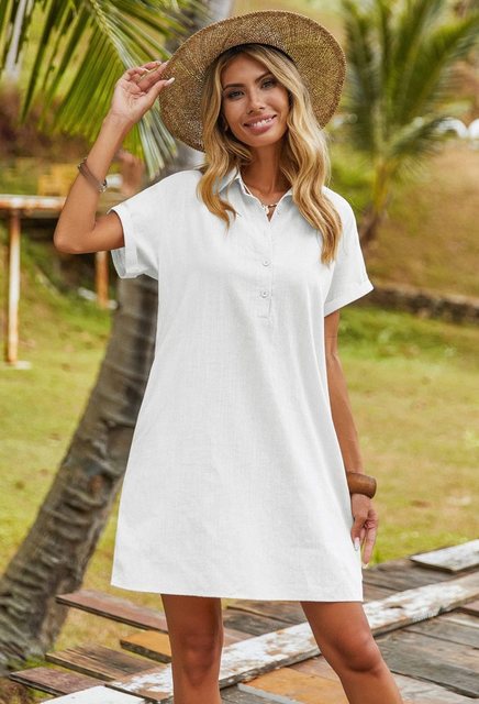 CHENIN Hemdblusenkleid Polo-Revers-Button-Down-Kleid (Sommerlicher, lässige günstig online kaufen