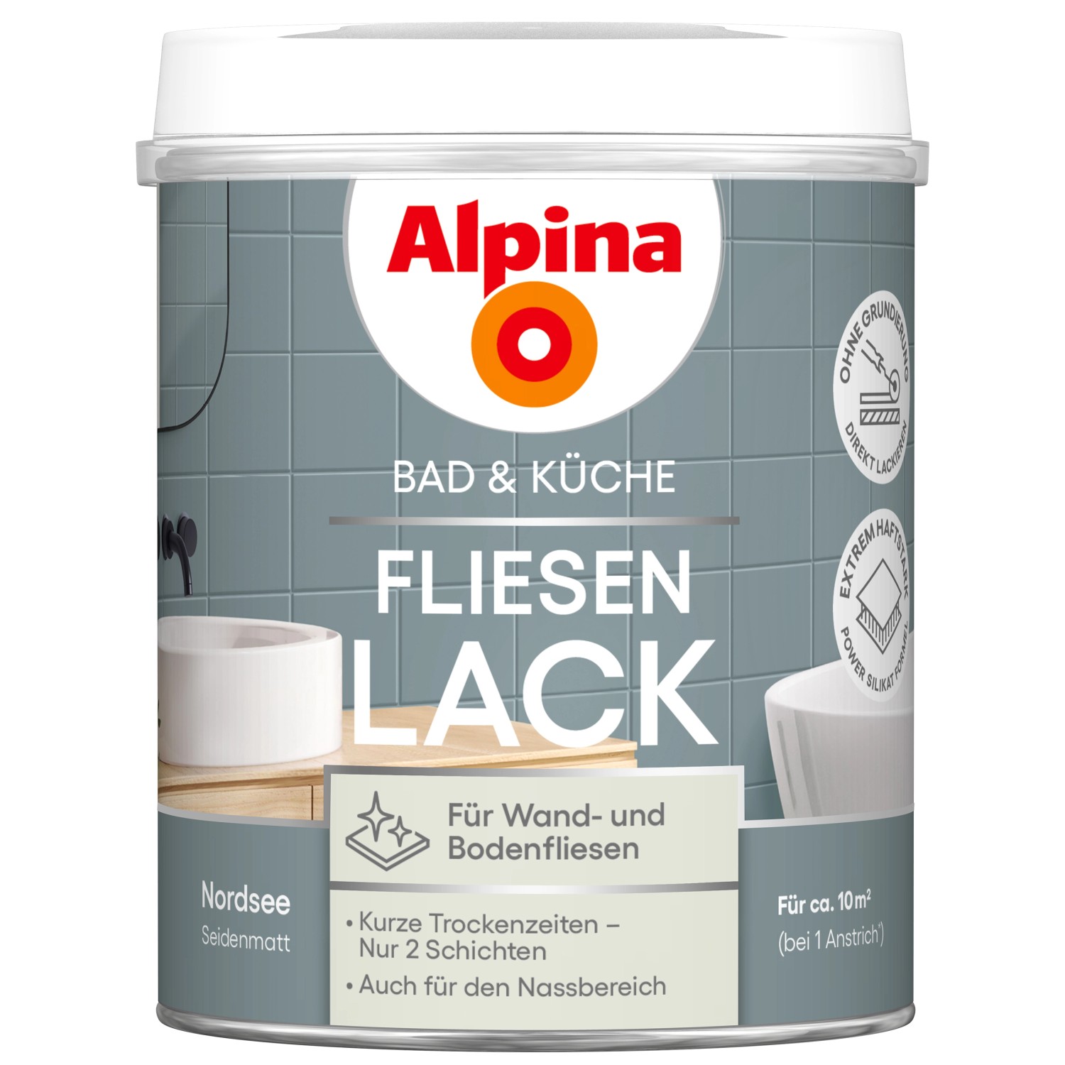 Alpina Fliesen-Lack Bad & Küche 2 Komponenten Nordsee Seidenmatt 750 ml günstig online kaufen