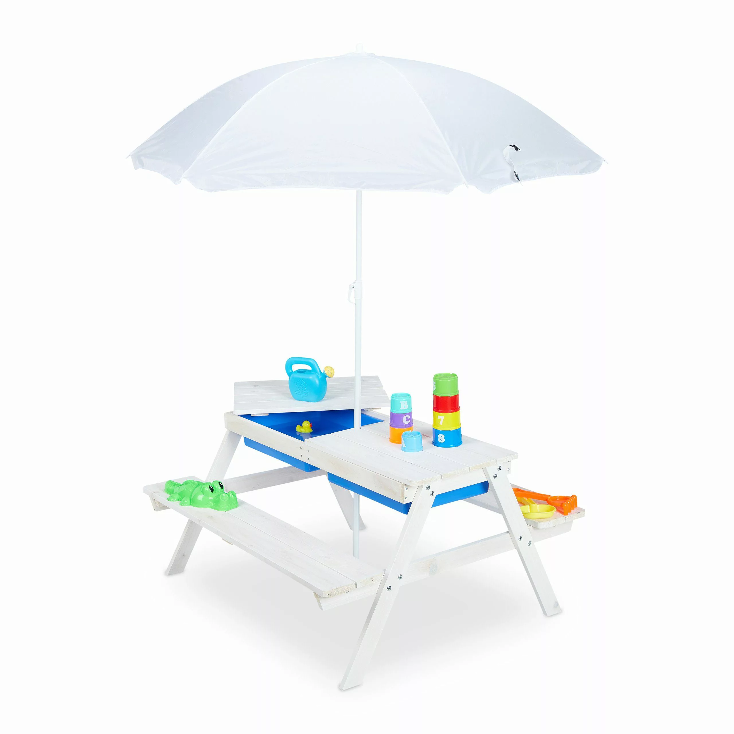 relaxdays Garten-Kindersitzgruppe Weiße Kindersitzgruppe Holz mit günstig online kaufen