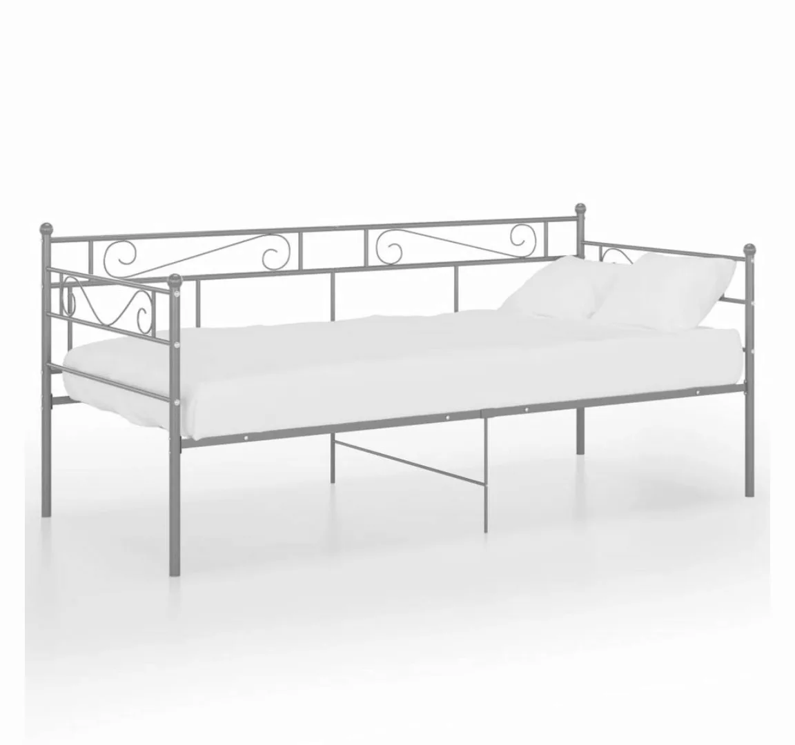 Schlafsofa Bettgestell Grau Metall 90x200 Cm günstig online kaufen