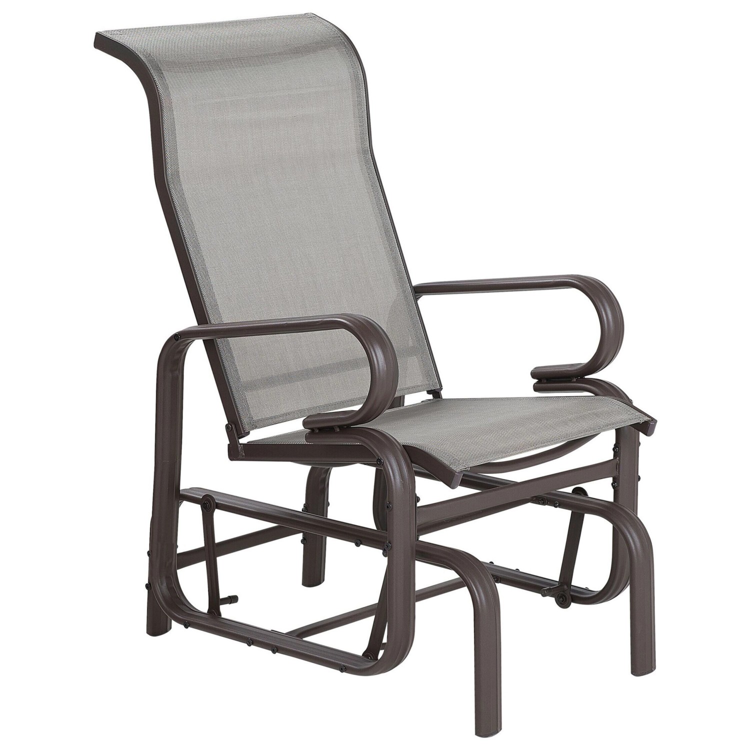 Beliani Schaukelstuhl Braun Grau 78x60x104 günstig online kaufen