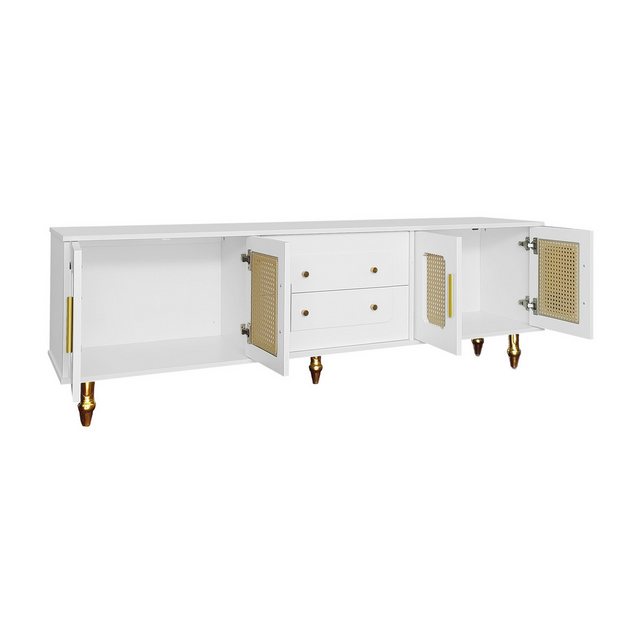 BlingBin TV-Schrank Lowboard (1-St., TV-Möbel im Retro-Stil: goldene Griffe günstig online kaufen