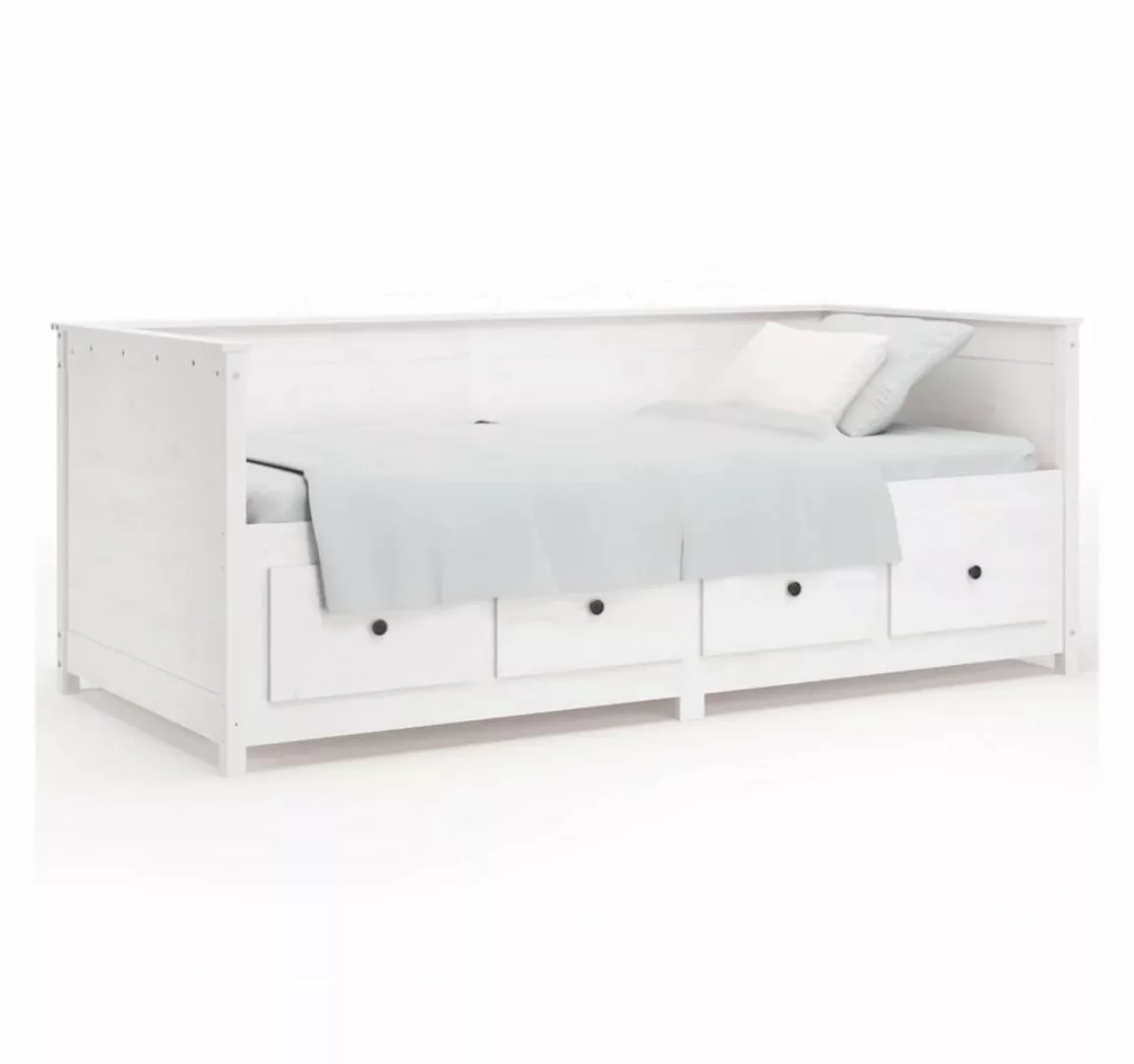 vidaXL Gästebett Gästebett Tagesbett Weiß 90x190 cm Massivholz Kiefer Bett günstig online kaufen