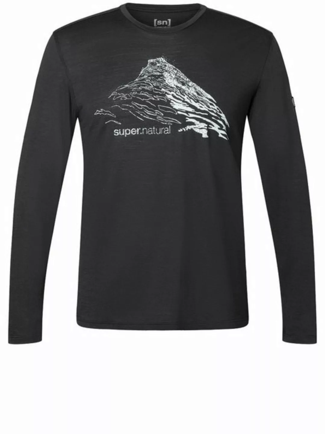 SUPER.NATURAL Langarmshirt für Herren, Merino MOUNTAIN RISE Berg Motiv, atm günstig online kaufen