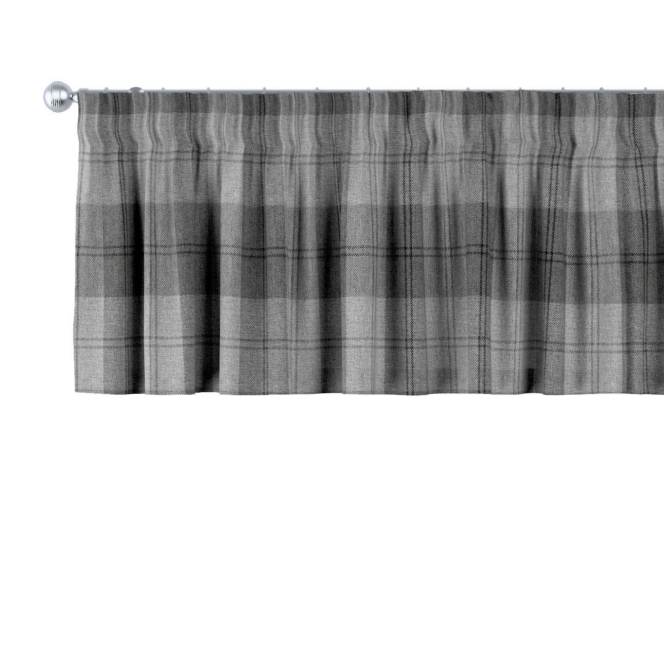 Kurzgardine mit Kräuselband, grau-anthrazit, 390 x 40 cm, Edinburgh (115-75 günstig online kaufen