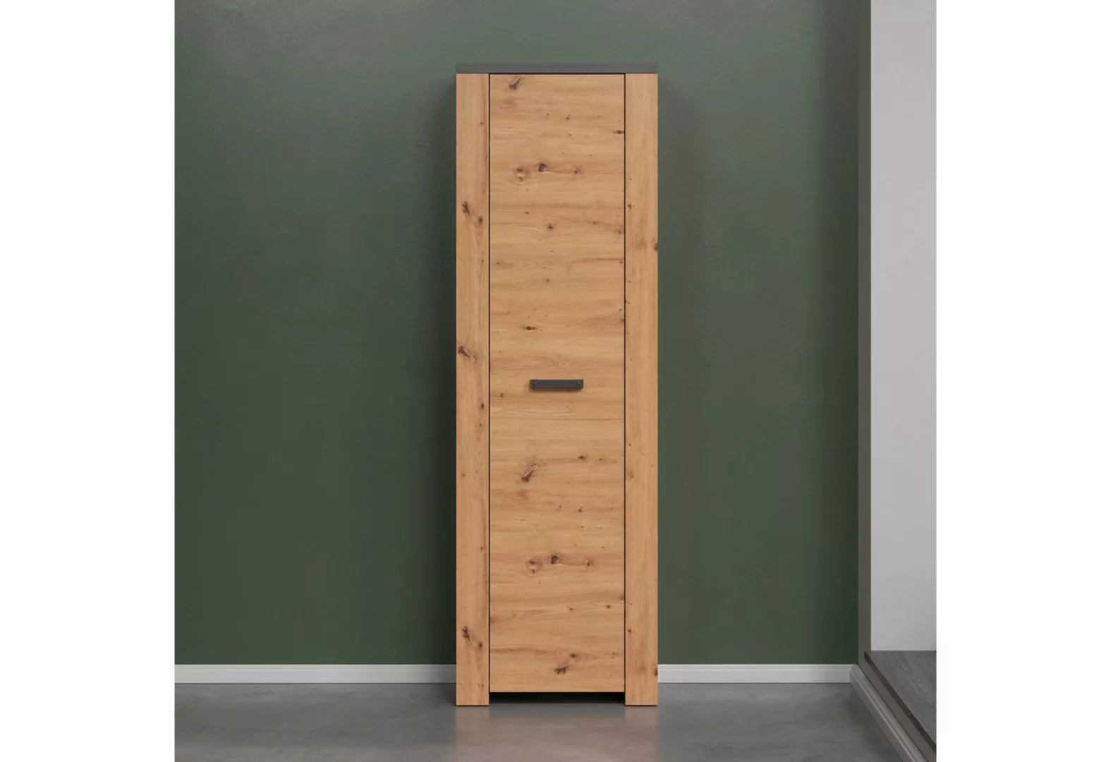 Home affaire Hochschrank "Ambres", (1 St.), matte Echtholzoptik, ca. 62 cm günstig online kaufen