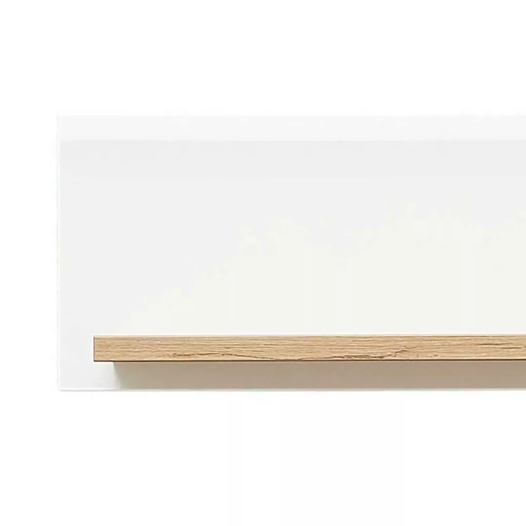 Wandboard Wohnzimmer in Weiß und Wildeiche Holzoptik 160 cm breit günstig online kaufen