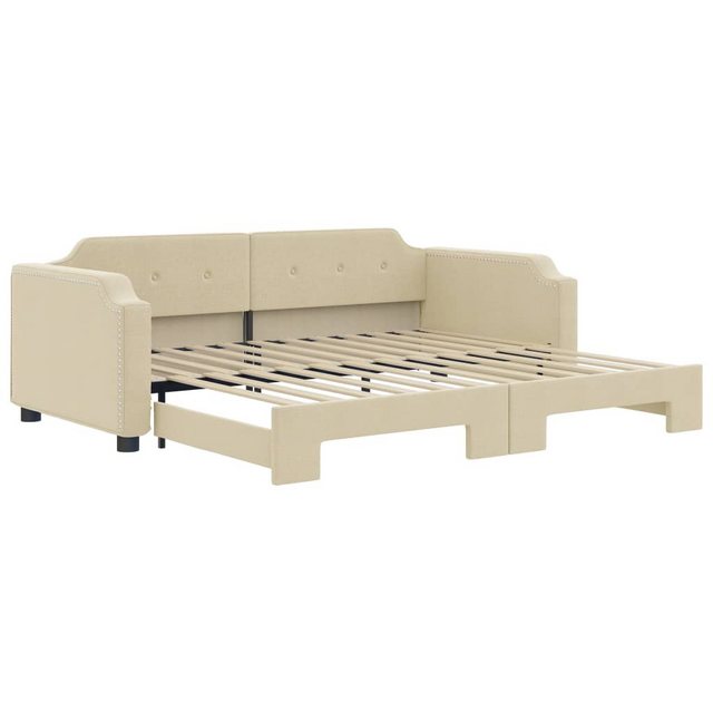 vidaXL Gästebett Gästebett Tagesbett Ausziehbar Creme 100x200 cm Stoff Bett günstig online kaufen