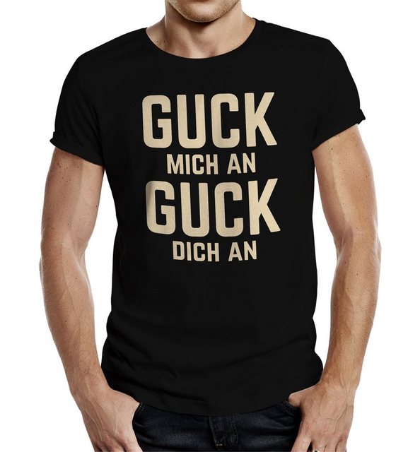 RAHMENLOS® T-Shirt Party-Shirt für Männer: Guck mich an - Guck dich an günstig online kaufen