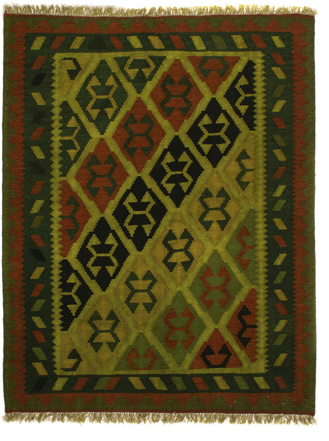 morgenland Wollteppich »Kelim - Oriental - 195 x 158 cm - dunkelgrün«, rech günstig online kaufen