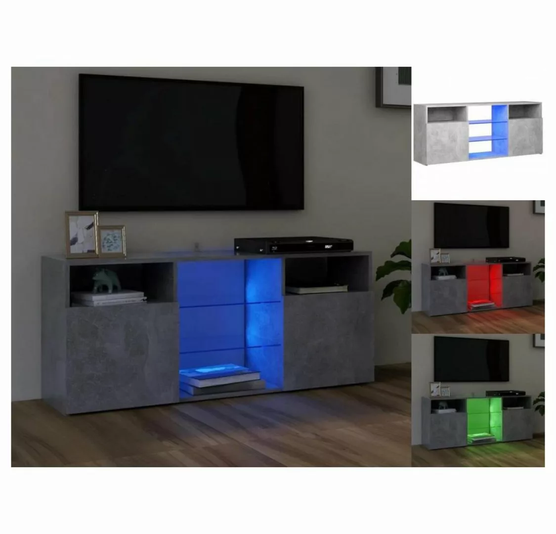 vidaXL TV-Schrank TV-Schrank mit LED-Leuchten Betongrau 120x30x50 cm Lowboa günstig online kaufen
