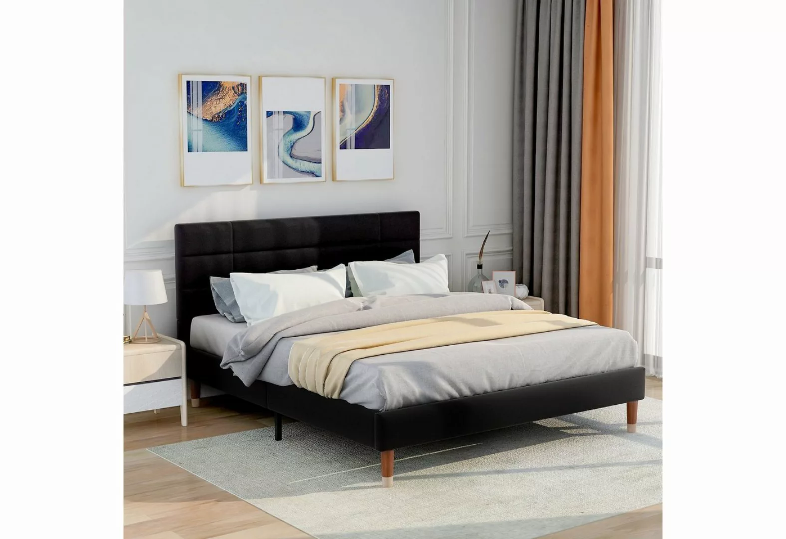 REDOM Polsterbett Doppelbett Bett Funktionsbett Massivholzbett Holzbett 140 günstig online kaufen