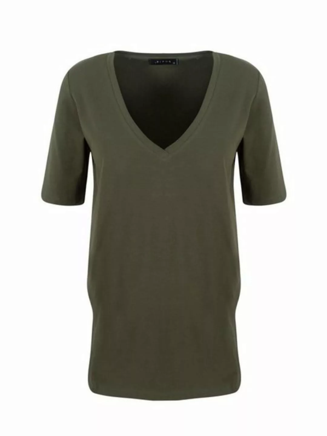 Rivus T-Shirt Basic-T-Shirt mit V-Ausschnitt, langer Vorder- und Rückseite günstig online kaufen