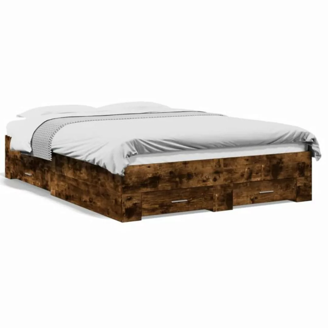 vidaXL Bett Bettgestell mit Schubladen Sonoma-Eiche 120x200cm Holzwerkstoff günstig online kaufen