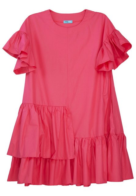 Tooche Blusenkleid Rosa Volants als Ärmel und am Saum günstig online kaufen