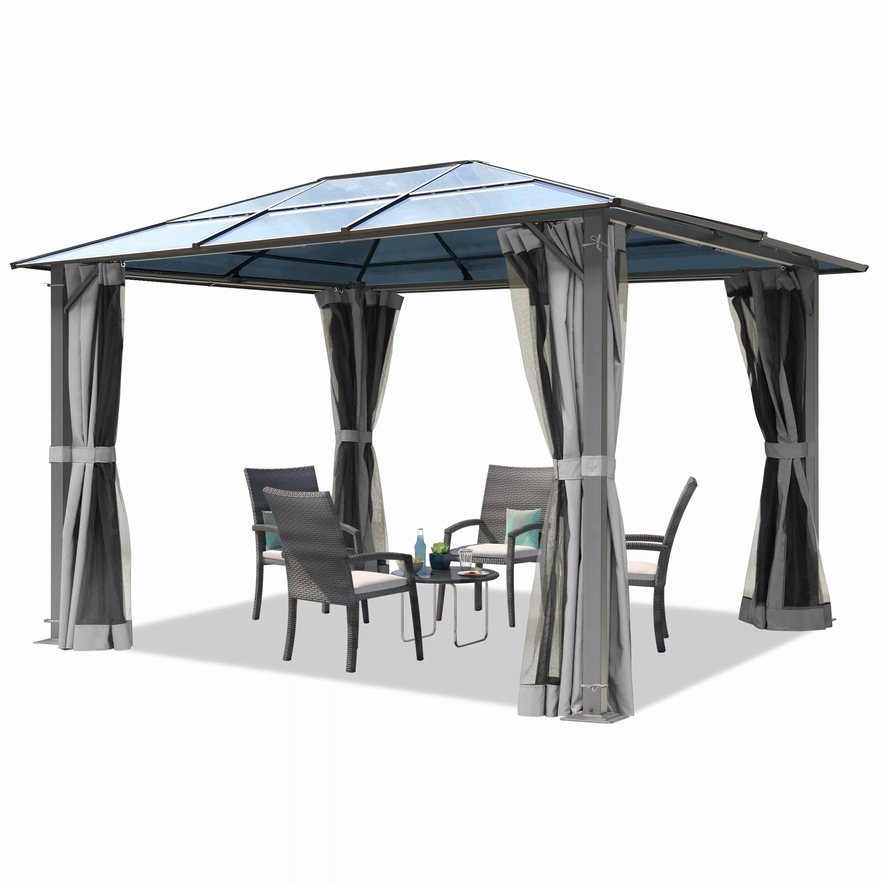 TOOLPORT Pavillon Gartenpavillon Moonlight Deluxe grau, günstig online kaufen
