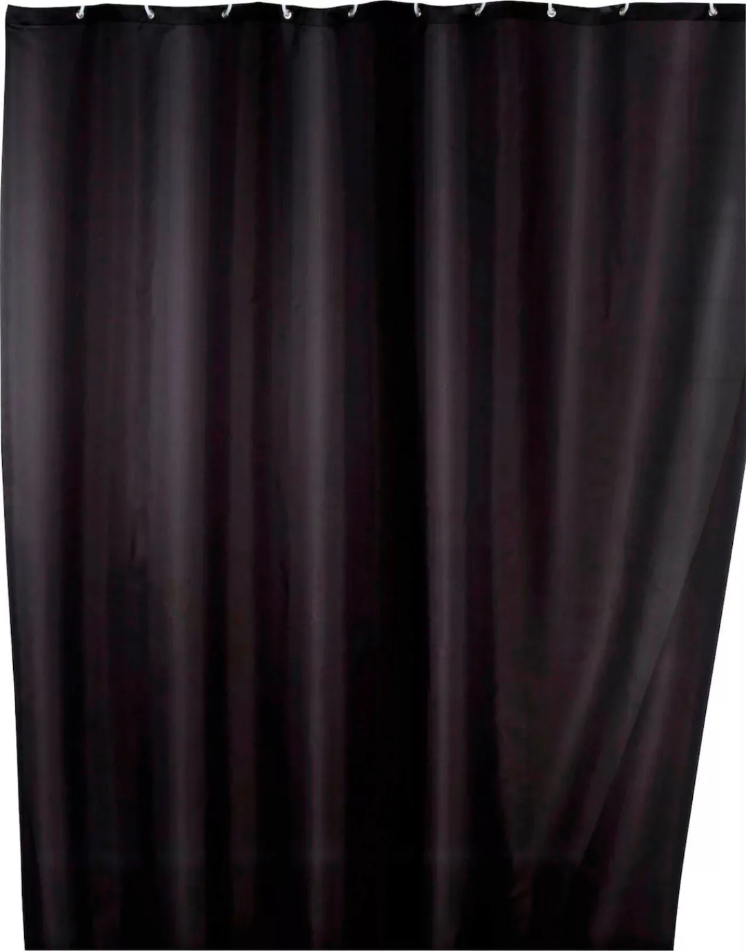 WENKO Anti-Schimmel Duschvorhang Uni Black, Textil (Polyester), 180 x 200 c günstig online kaufen
