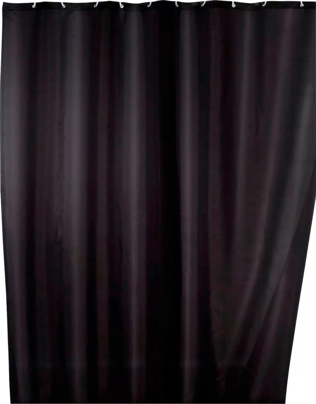 WENKO Duschvorhang "Uni Black", Höhe 200 cm, Polyester, waschbar günstig online kaufen