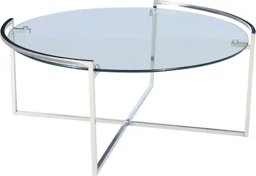 Leonique Couchtisch "Paula", Runder Couchtisch, Silber, Chrom, Glasplatte, günstig online kaufen