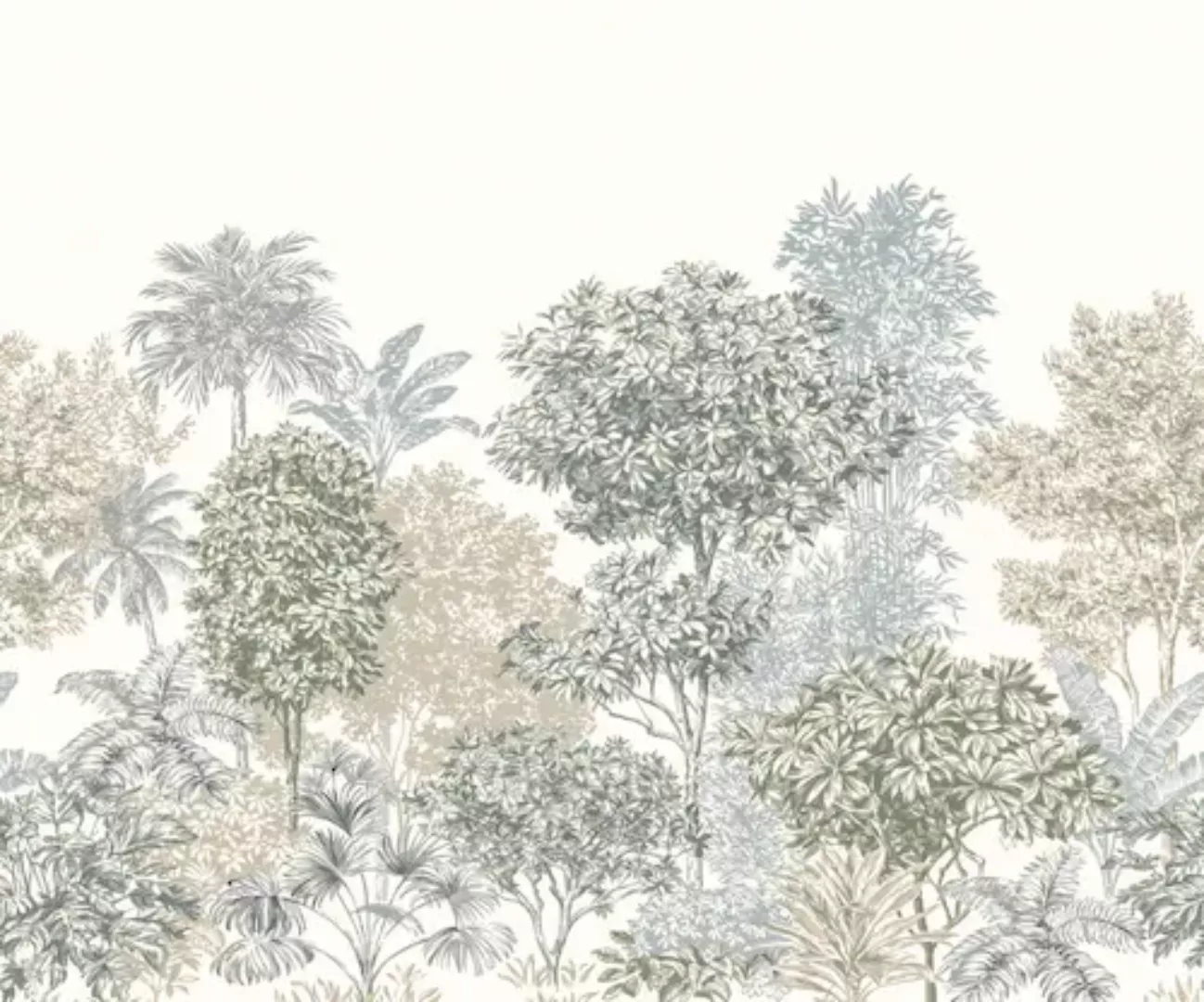 Komar Vliestapete »Painted Palms«, 300x250 cm (Breite x Höhe), Vliestapete, günstig online kaufen