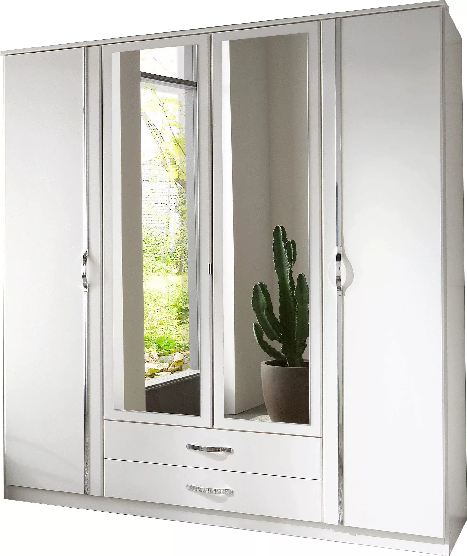 Wimex Drehtürenschrank in WEISS + BETON-NB LICHTGRAU - 179x199x58cm (BxHxT) günstig online kaufen