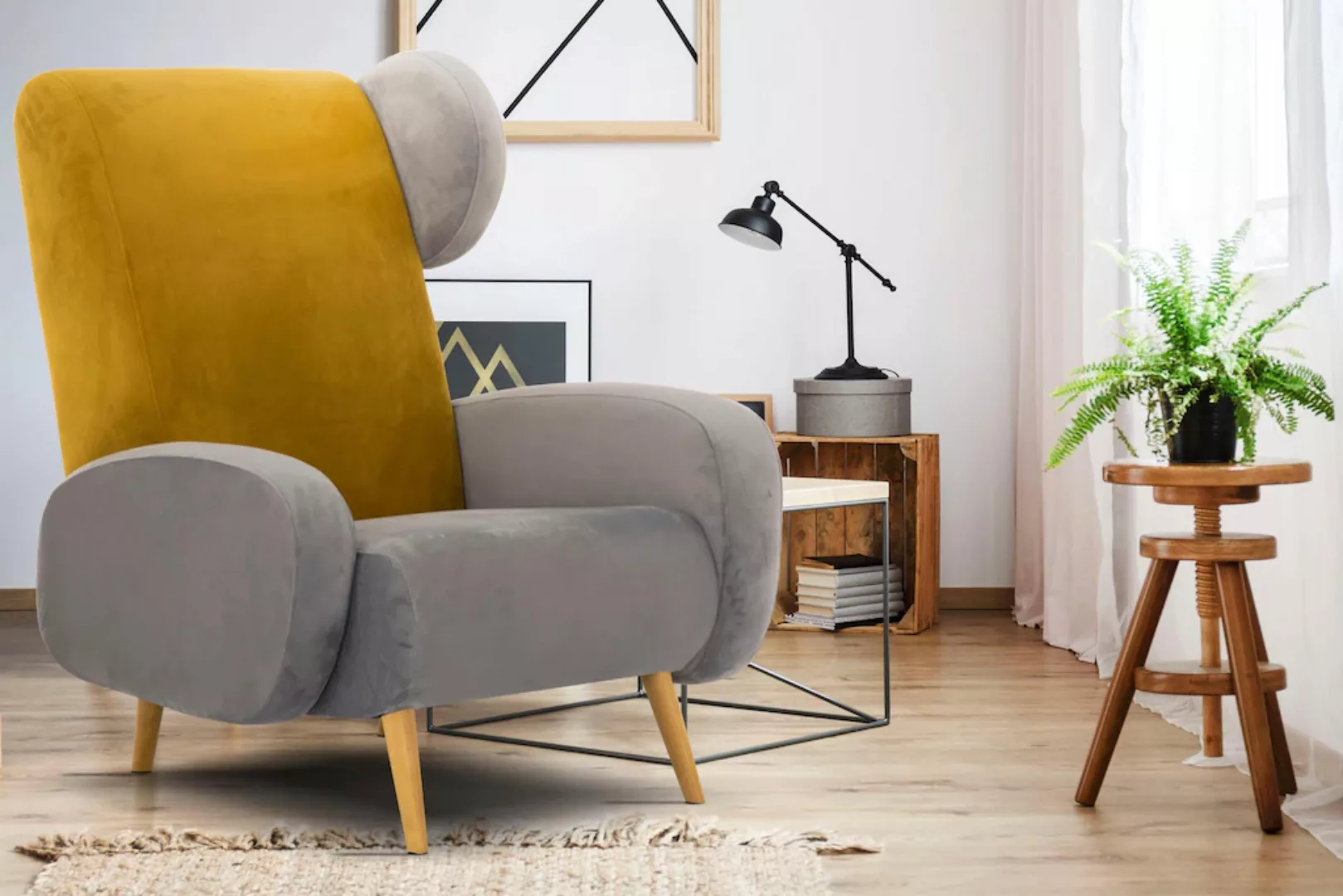 Home affaire Sessel "Gox Ohrensessel", in außergewöhnlicher stylischer Opti günstig online kaufen