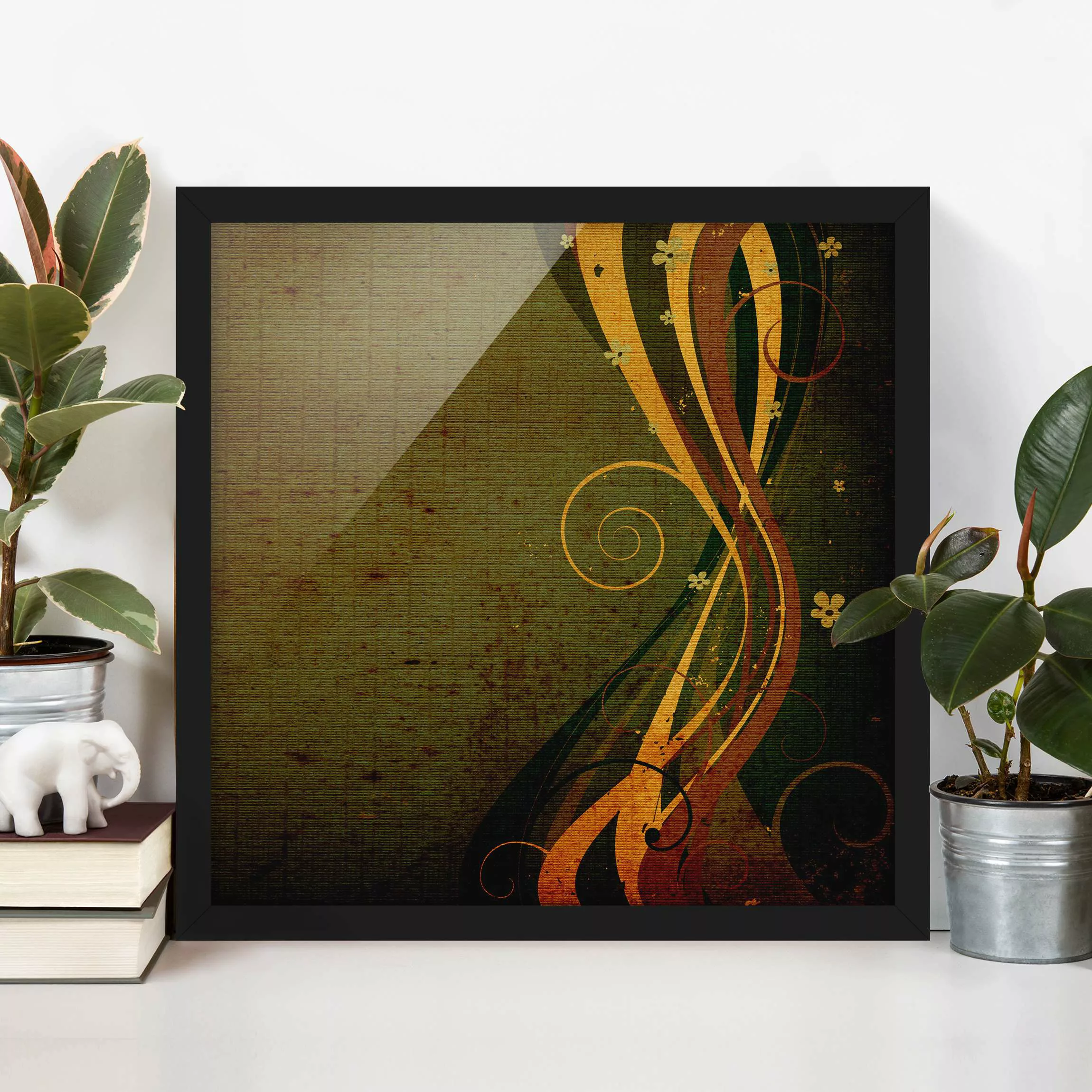 Bild mit Rahmen - Quadrat Asian Flower günstig online kaufen