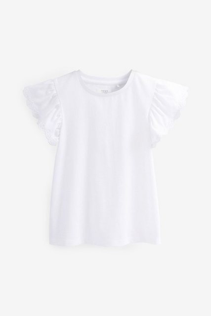 Next T-Shirt T-Shirt mit Lochstickerei und Rüschenärmeln (1-tlg) günstig online kaufen