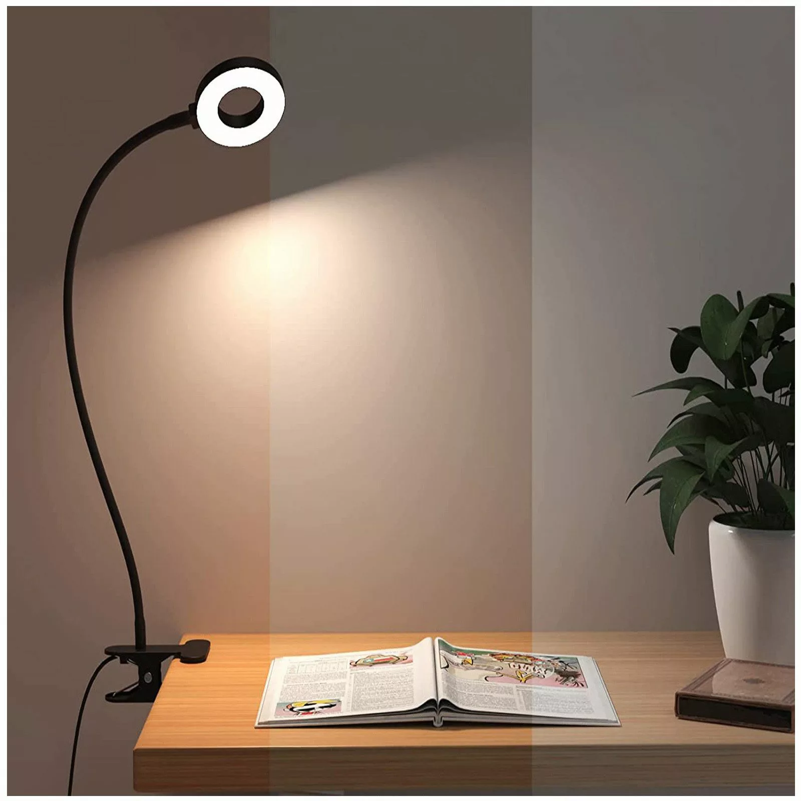 MUPOO Klemmleuchten LED Schreibtischlampe,3 Farbtemperatur,Clip-on-Lampe,Le günstig online kaufen
