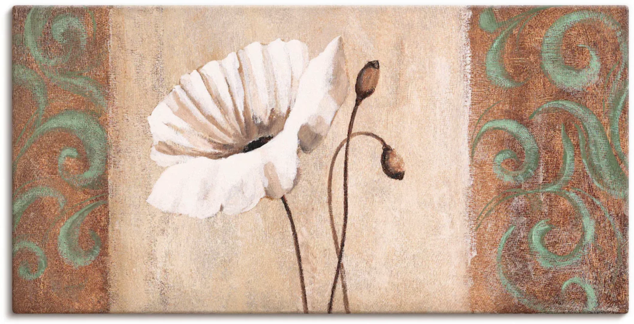 Artland Wandbild »Mohnblumen mit Ornamenten«, Blumen, (1 St.) günstig online kaufen