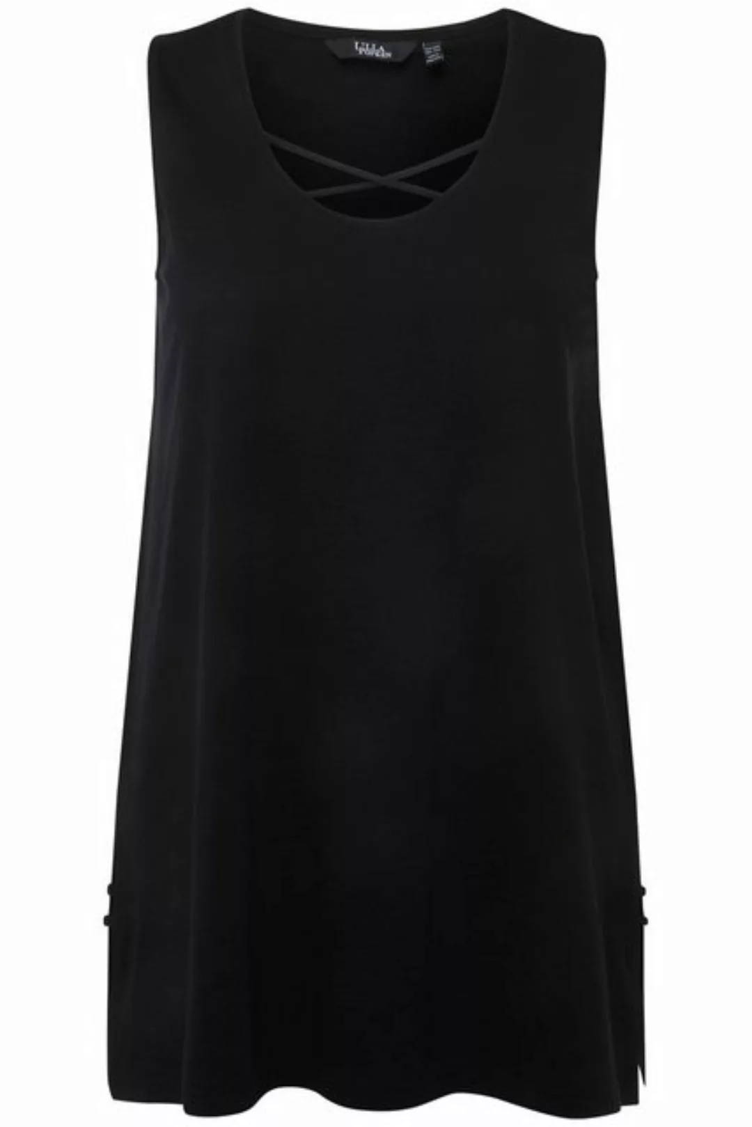 Ulla Popken Longtop Longtop Zierbänder A-Linie Rundhals ärmellos günstig online kaufen