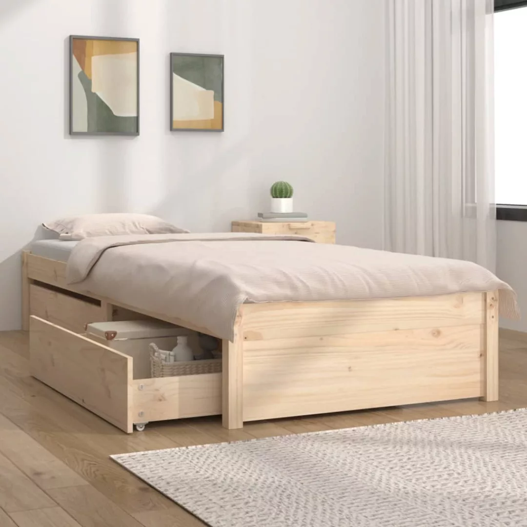 vidaXL Bettgestell Bett mit Schubladen 100x200 cm Bett Bettgestell Bettrahm günstig online kaufen