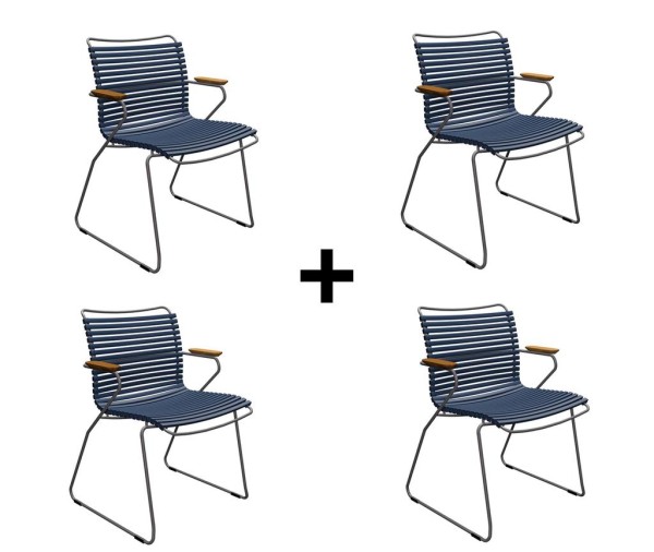 Sparset 4 tlg. Stuhl Click dunkelblau günstig online kaufen