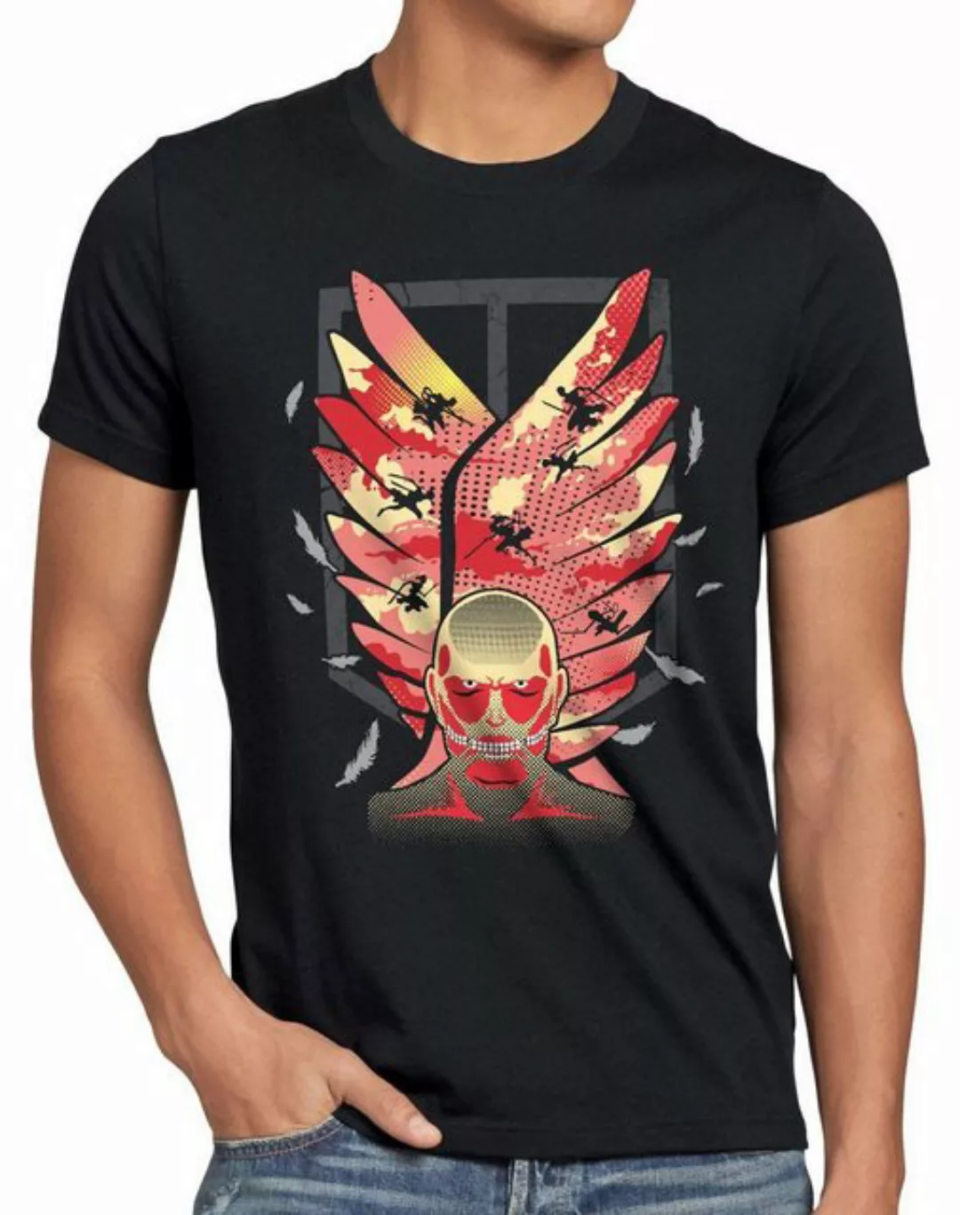 style3 Print-Shirt Herren T-Shirt Attack Wings Aufklärungstruppe AoT Titan günstig online kaufen