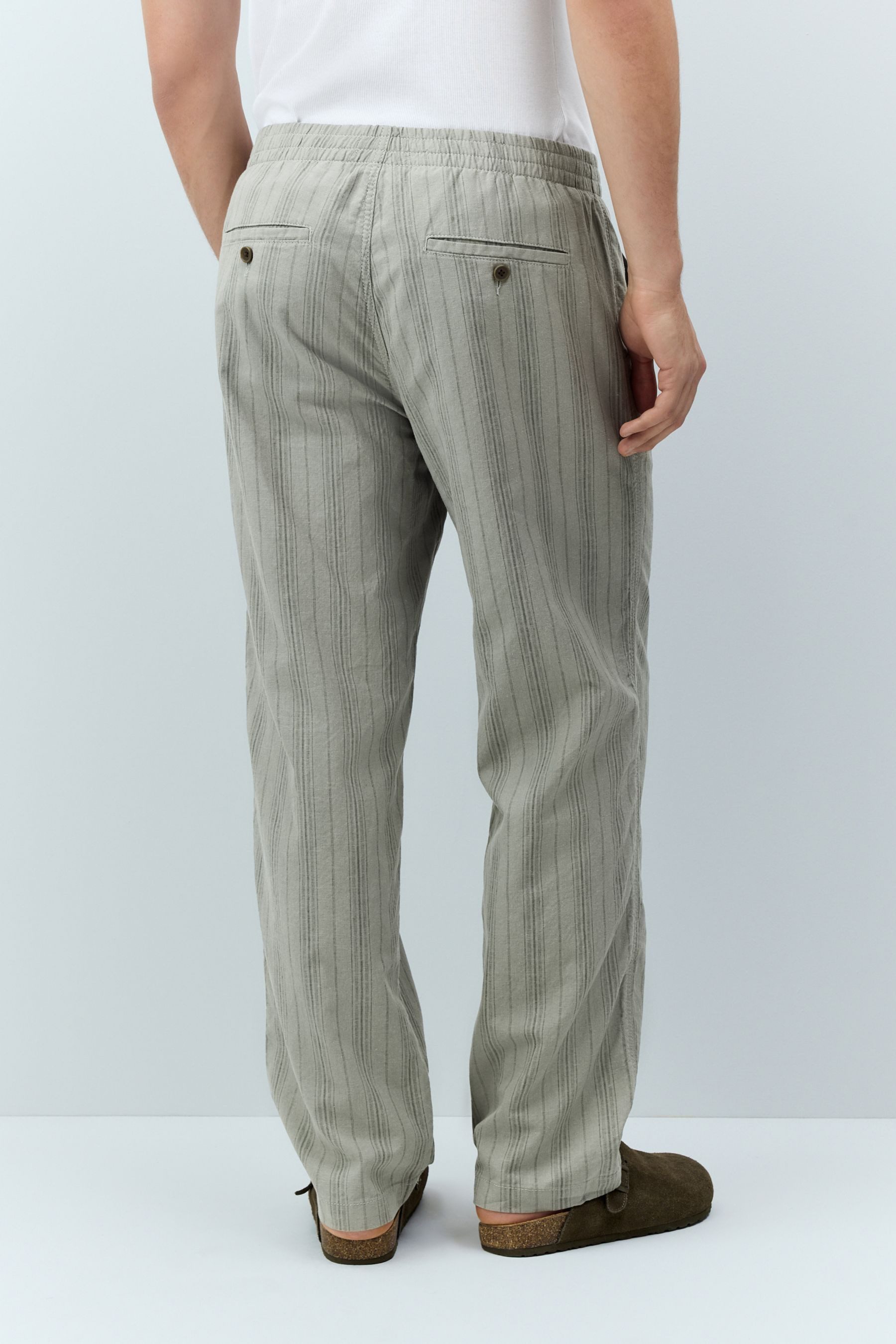 Next Leinenhose Gestreifte Hose aus Baumwolle günstig online kaufen