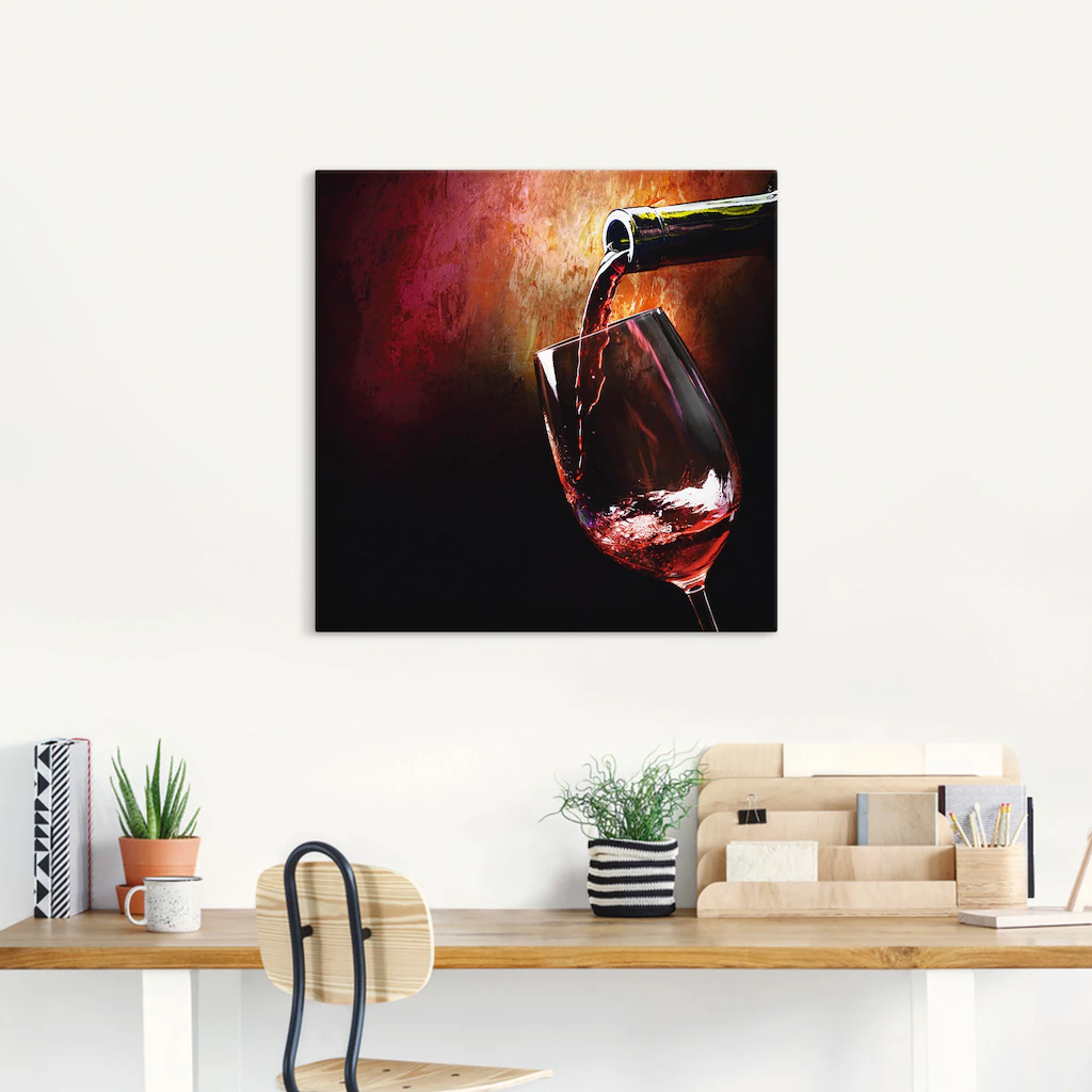 Artland Wandbild "Wein - Rotwein", Getränke, (1 St.), als Alubild, Outdoorb günstig online kaufen