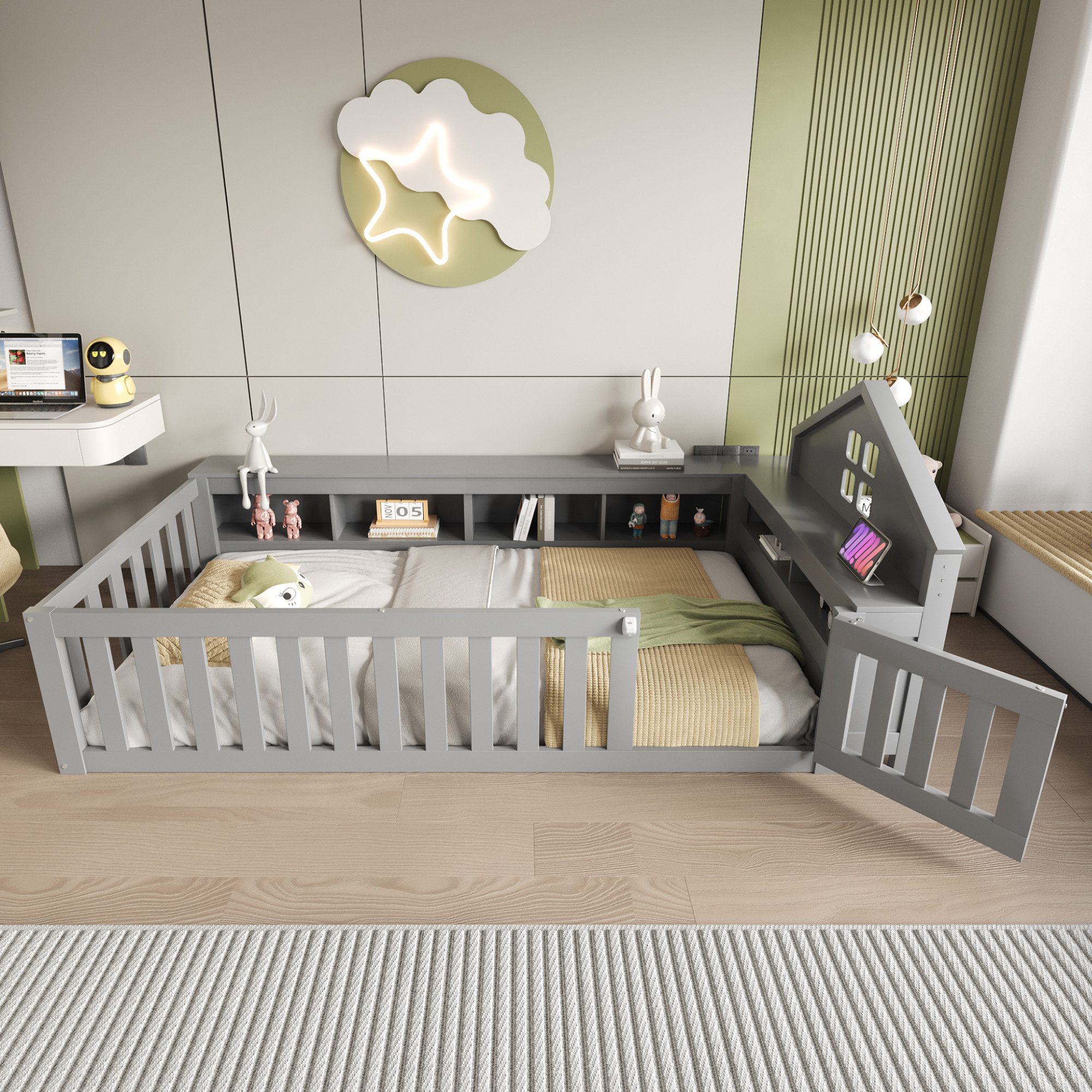 Merax Kinderbett mit Dach und Fenster günstig online kaufen