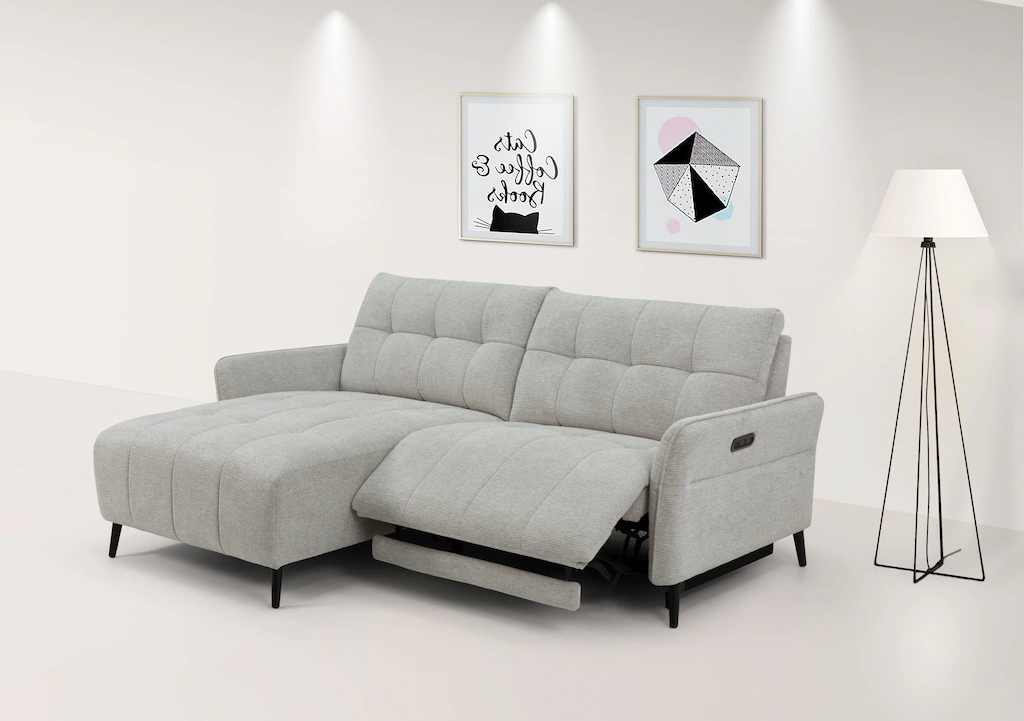 INOSIGN Ecksofa "DENIO 3-Sitzer, L-Form (Breite 209cm), elektr. Relaxfunkti günstig online kaufen