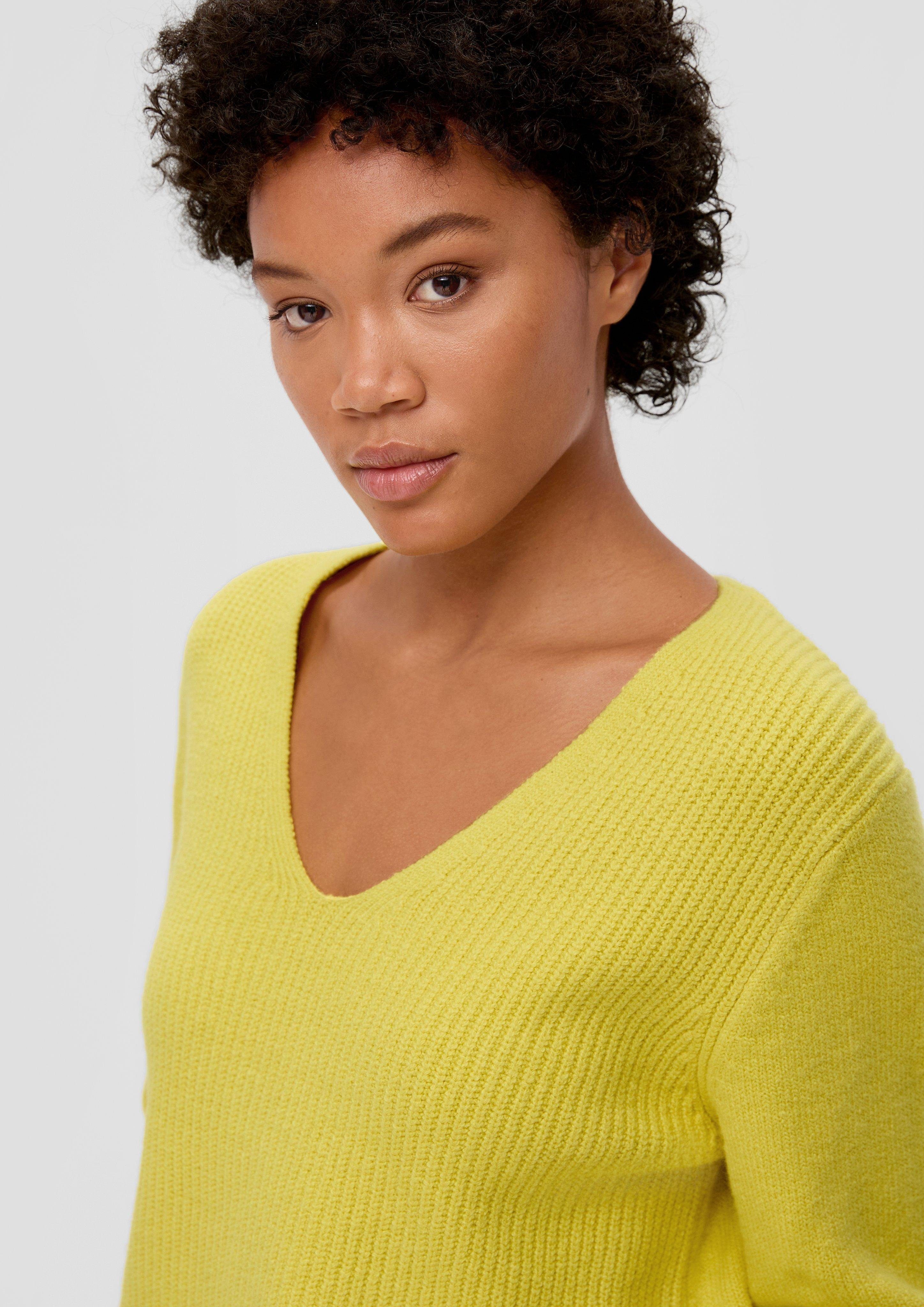 s.Oliver Strickpullover Strickpullover mit V-Ausschnitt günstig online kaufen