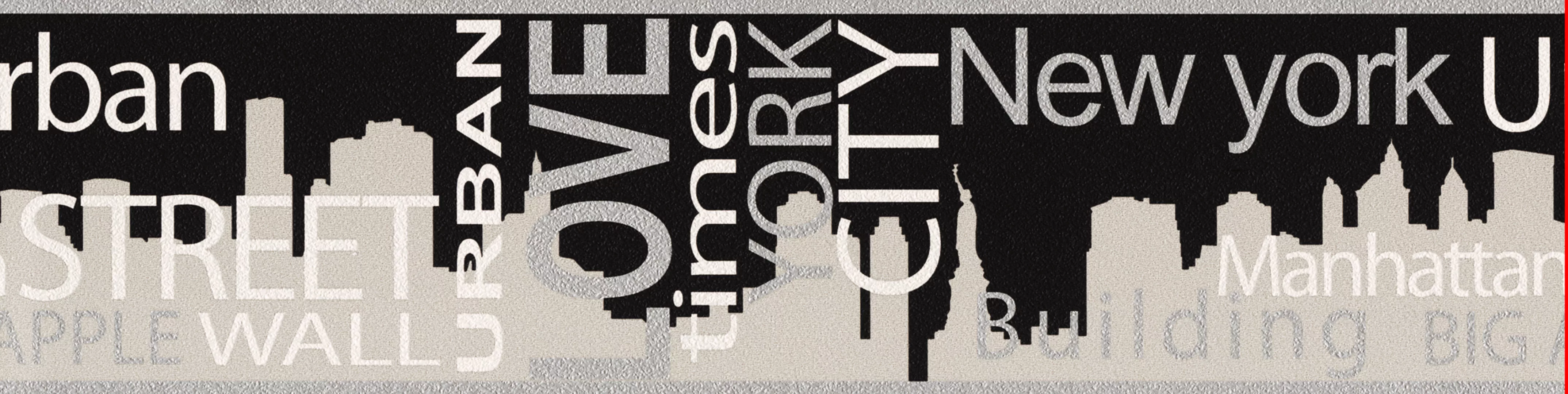 Bricoflor New York Tapetenbordüre Modern Schriftzug Tapeten Bordüre in Schw günstig online kaufen