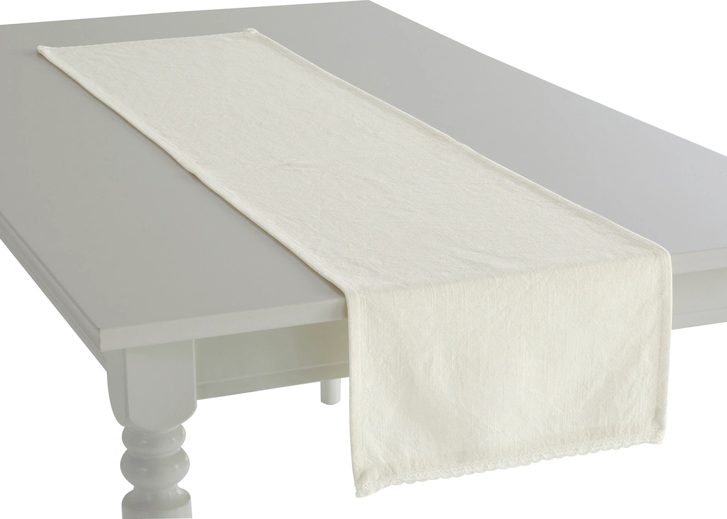 OTTO home Tischläufer "Elyna", (1 St., 1 Stück), uni, mit schöner Spitze, w günstig online kaufen