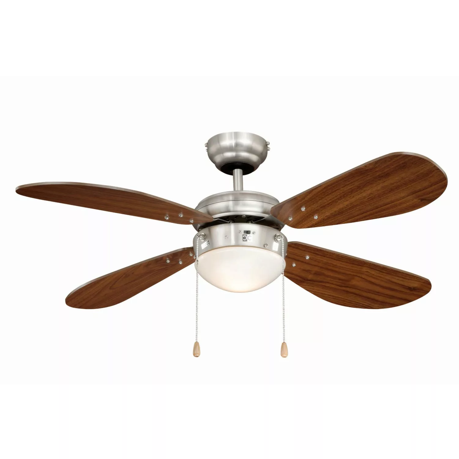 AIRERYDER Deckenventilator Classic 105 cm Nickel - Nussbaum mit Beleuchtung günstig online kaufen