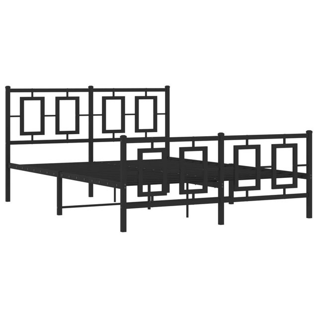 furnicato Bettgestell mit Kopf- und Fußteil Metall Schwarz 140x190 cm (1-tl günstig online kaufen