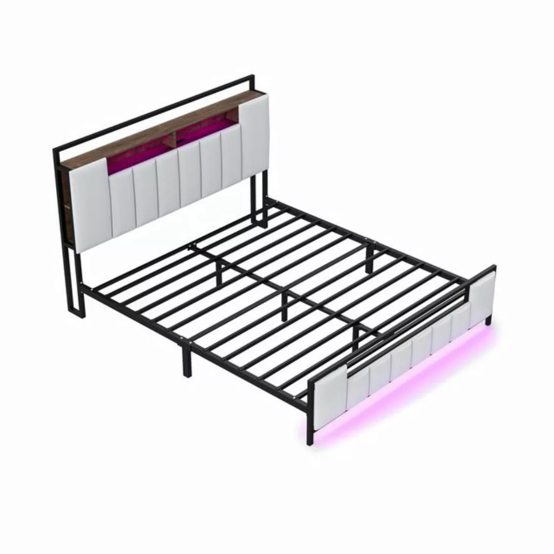 MODFU Polsterbett Multifunktionsbett mit LED-Licht, mit USB-Steckdose (mit günstig online kaufen