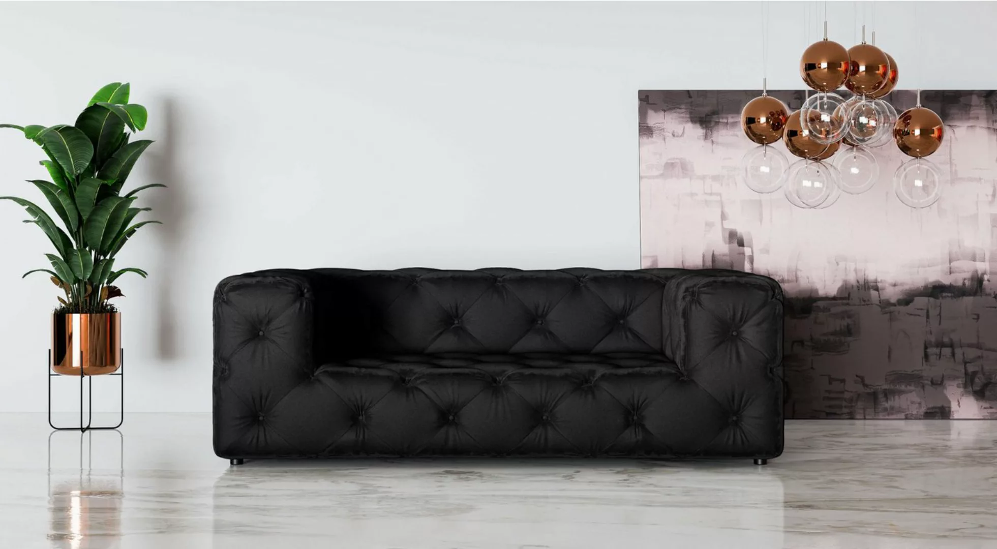 Places of Style 2-Sitzer FOLLINA, 2-Sitzer Sofa mit klassischer Chesterfiel günstig online kaufen