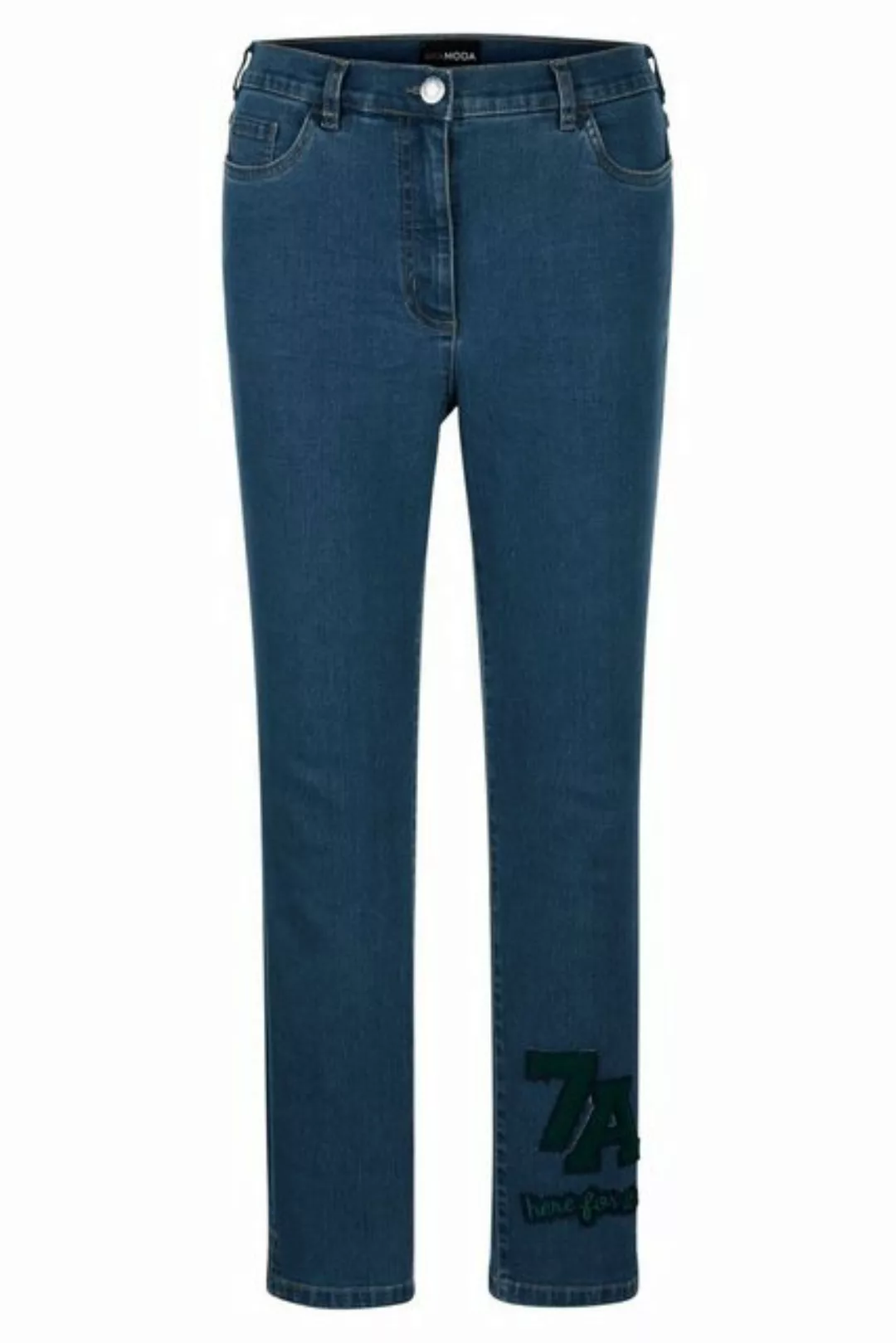 MIAMODA Regular-fit-Jeans Jeans Slim Fit Saum-Patch 5-Pocket günstig online kaufen