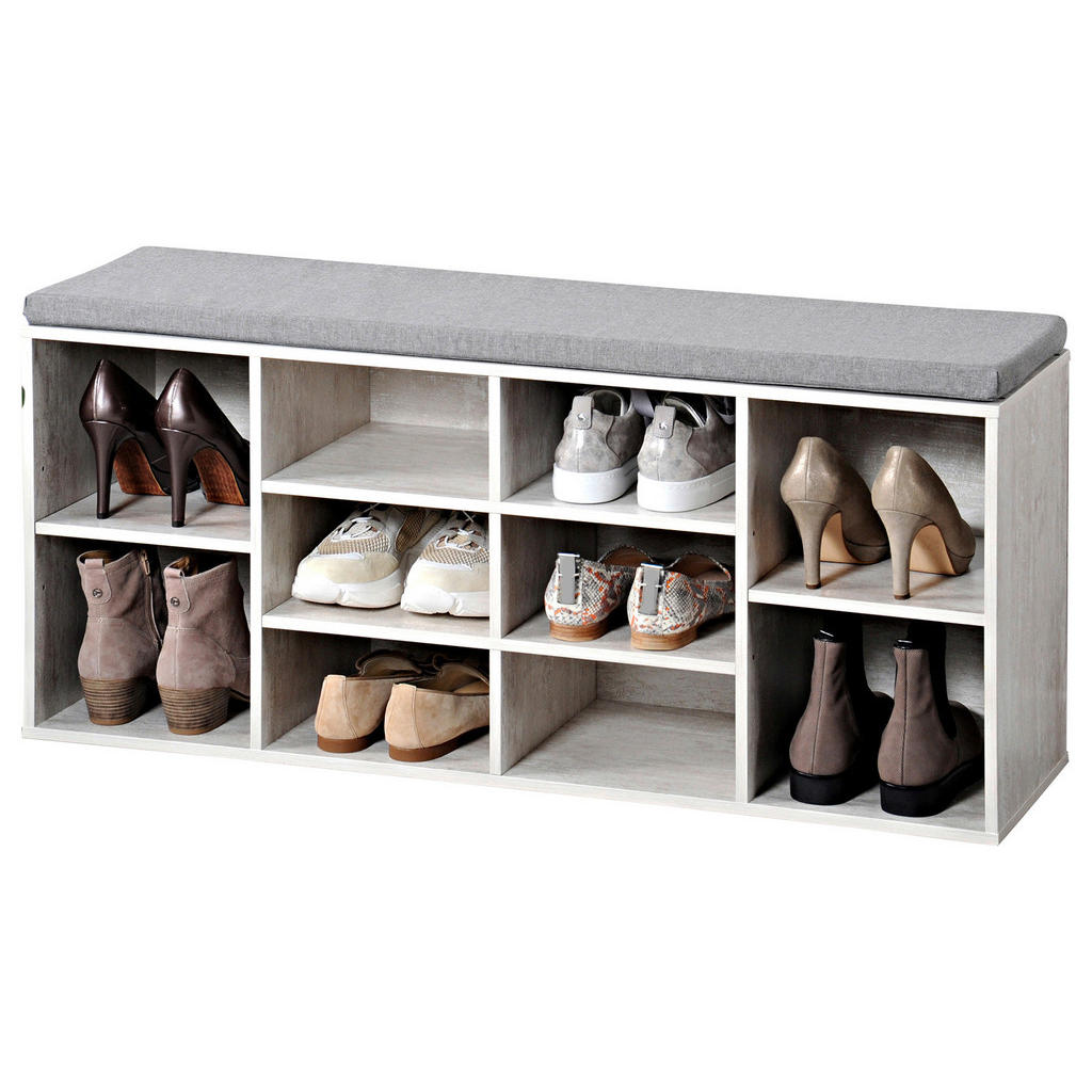 Kesper Schuhschrank mit Sitzkissen weiß Spanplatte B/H/L: ca. 29,5x48x103,5 günstig online kaufen