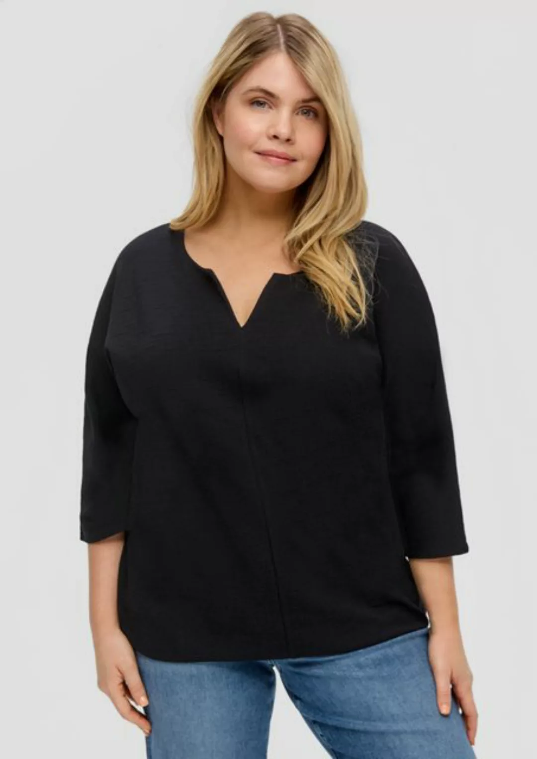 s.Oliver 3/4-Arm-Shirt O-Shape-Bluse mit bequemem Gummizug günstig online kaufen