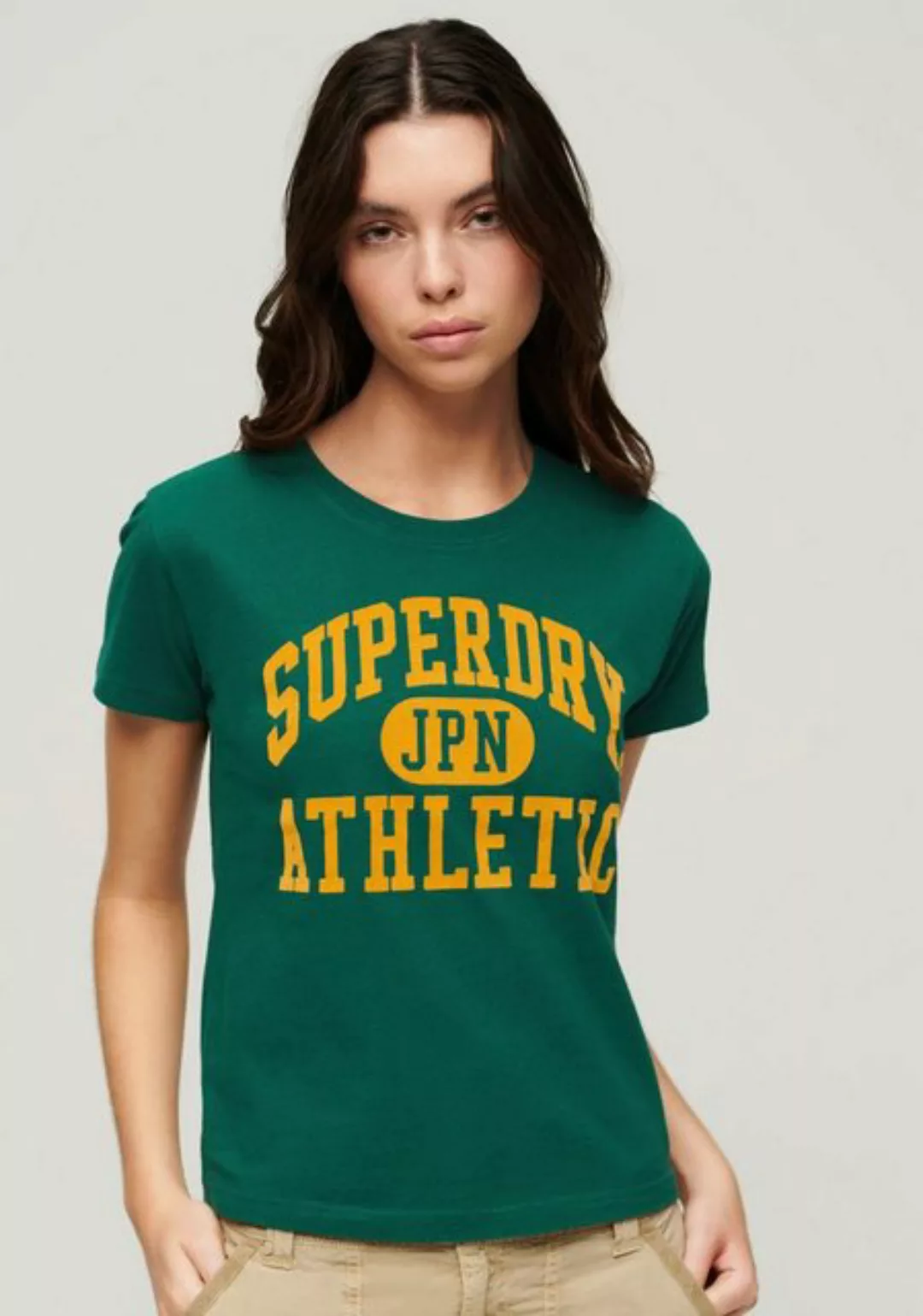 Superdry Print-Shirt stylisches T-Shirt VARSITY FLOCKED FITTED TEE mit bedr günstig online kaufen