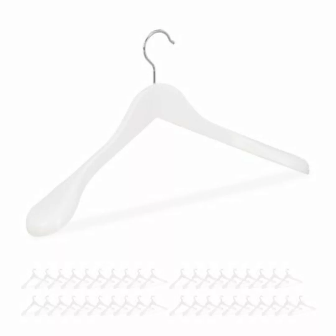 relaxdays 40 x Anzug Kleiderbügel weiß günstig online kaufen